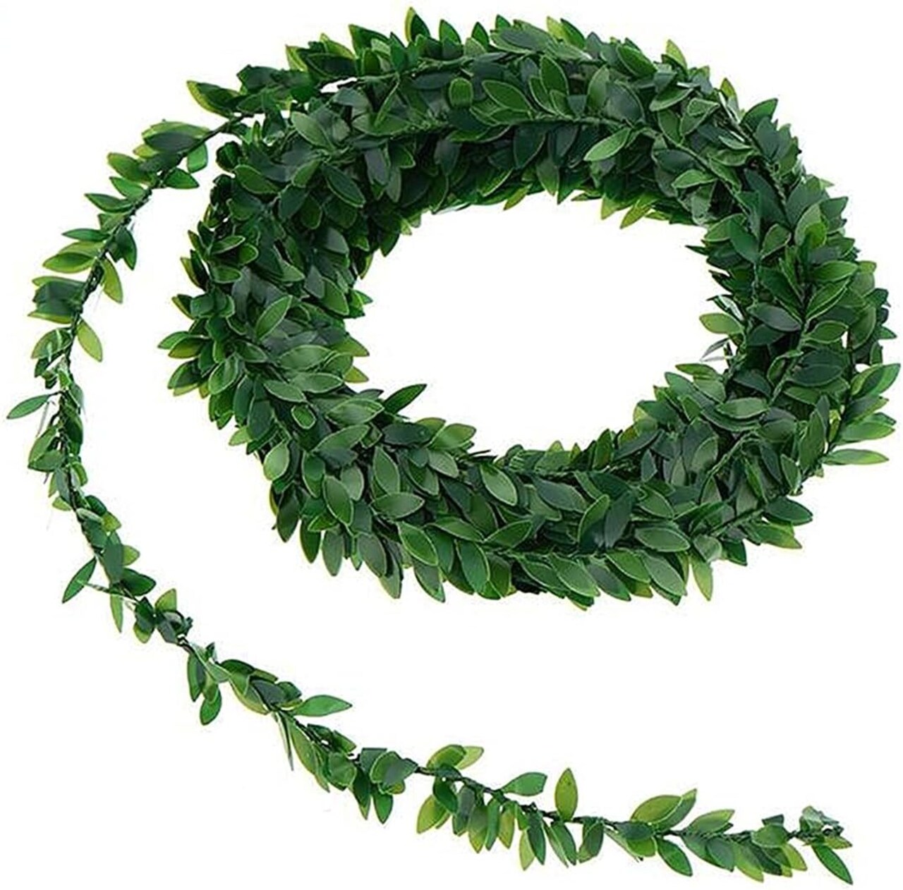 7.5 M 295 inch Garland Foliage Green Leaves Artificial Wreath (Green)